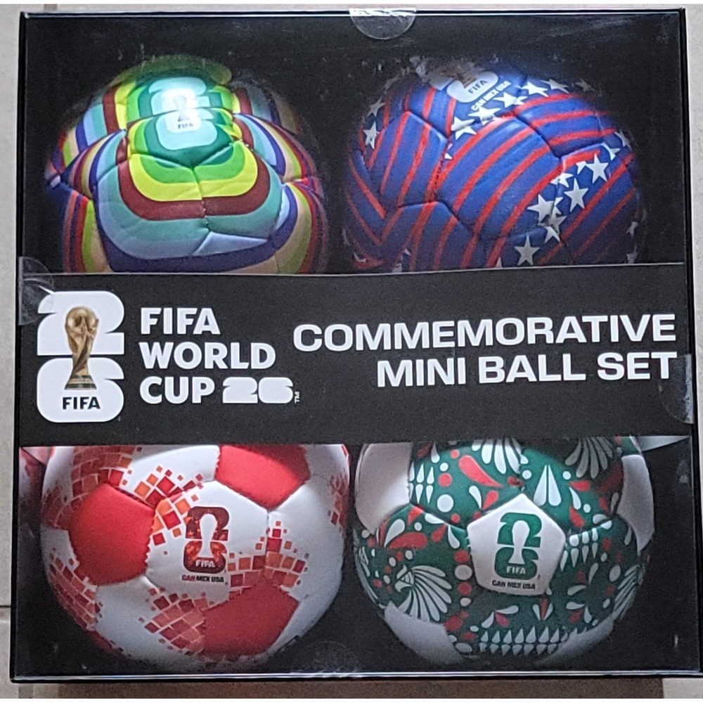 NEW FIFA World Cup 2026 Commemorative Mini Ball Set 4 Pack Sz 1 Ball CAN MEX USA